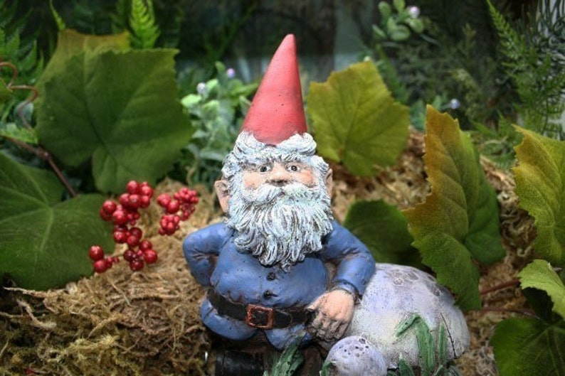 Concrete Garden Gnomes For Sale Cute Lawn Gnome For Etsy