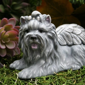 Yorkie Angel Memorial Statue, Yorkshire Terrier, Silky Terrier Dog Angel image 1