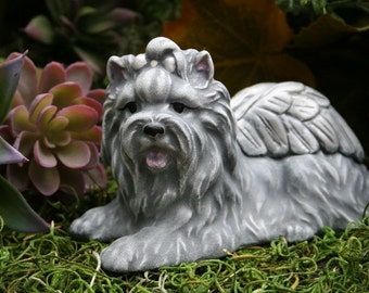 Yorkie Angel Memorial Statue, Yorkshire Terrier, Silky Terrier Dog Angel