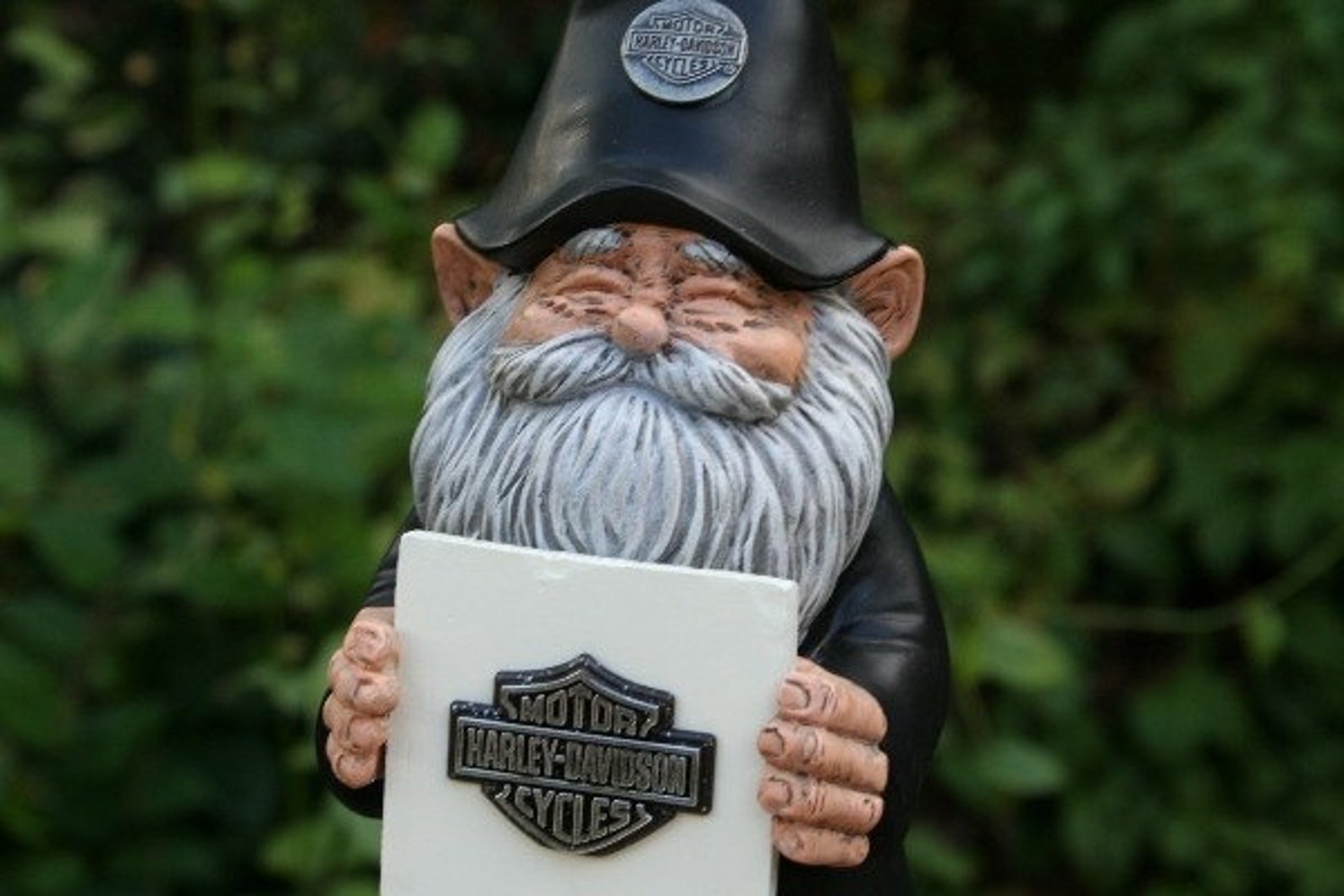 BIKER GARDEN GNOME Loves His Harley Davidson Personalized Etsy