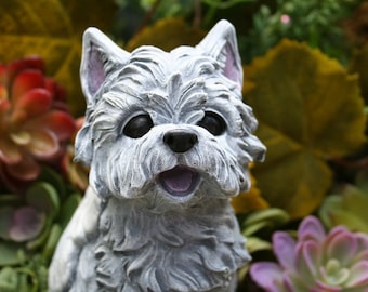 Yorkshire Terrier Angel Dog Statue, Yorkie, Silky Terrier Concrete Memorial