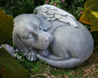 Dog Angel Statue - Beautiful Pet Memorial Garden Sculpture