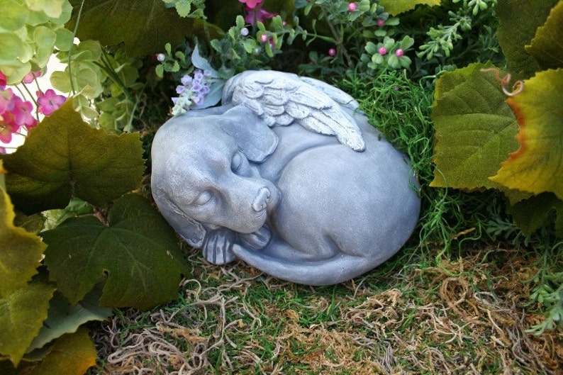 Dog Angel Statue Beautiful Pet Memorial Garden Sculpture Etsy