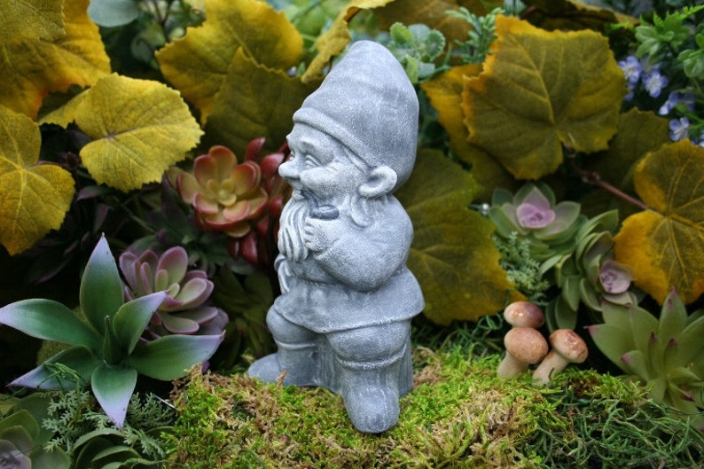 Garden Gnomes Vintage Style German Pipe Smoking Gnome image 2