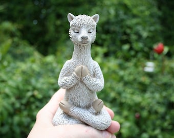 Yoga Llama Statue!  Zen Llama Has No Drama - Meditating Llama Is Perfect for Your Zen Garden