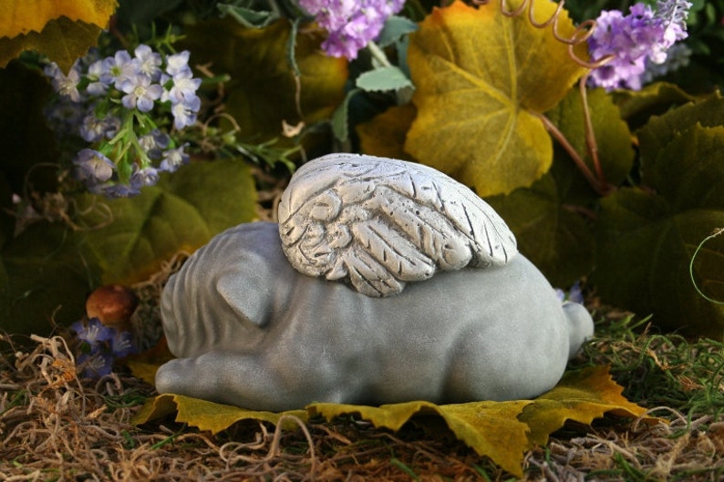 Angel Bulldog Garden Statues Concrete Bulldog Angel Dog Sculptures image 4