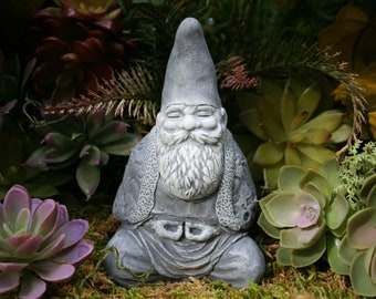 Zen Gnome Statue - Yoga Gnome Meditating in the Enchanted Garden