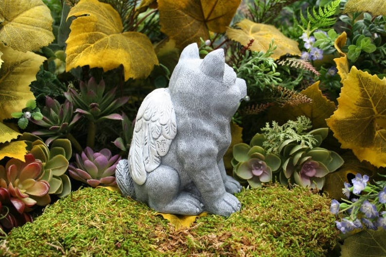 Shiba Inu Angel Dog Statue Shiba-inu Dog Memorial Concrete - Etsy