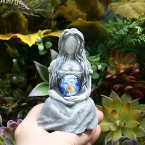 Earth Goddess Statue Gaia Statue 4 Tall Unique Mother Earth Altar Figurine image 2