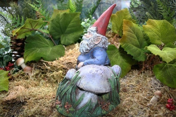 Concrete Garden Gnomes For Sale Cute Lawn Gnome For Etsy