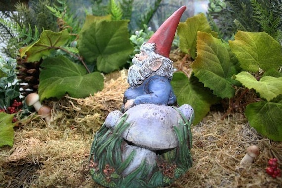 Concrete Garden Gnomes For Sale Cute Lawn Gnome For Etsy