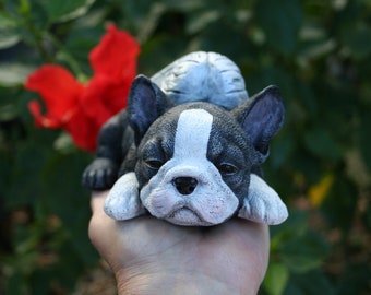 Boston Terrier Angel Dog Statue - New Size Concrete Boston Terrier Statue