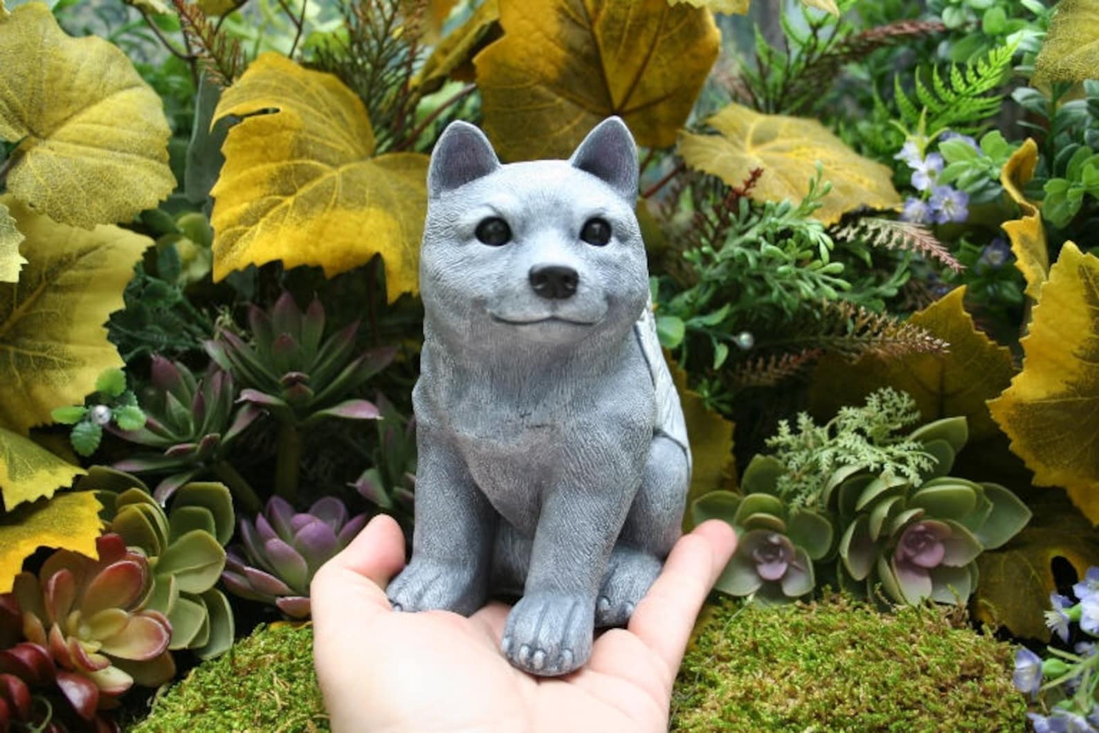 Shiba Inu Angel Dog Statue Shibainu Dog Memorial Concrete Etsy
