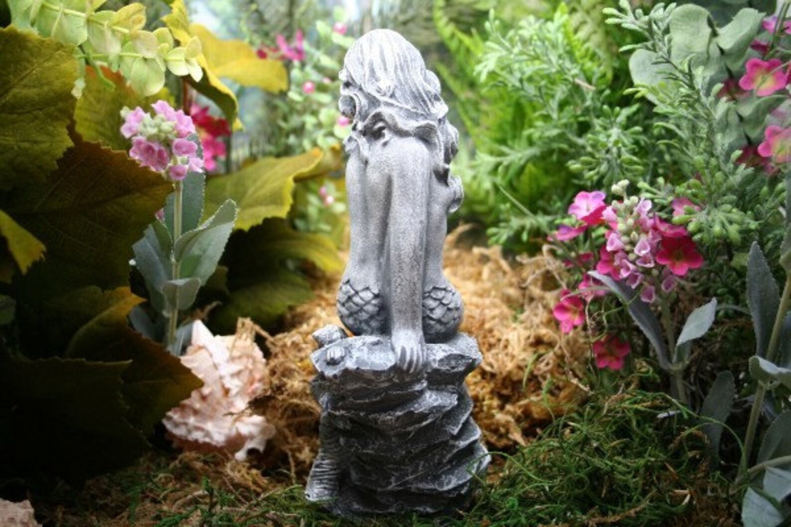 MERMAID GARDEN STATUES Siren Concrete Pond Sculpture | Etsy