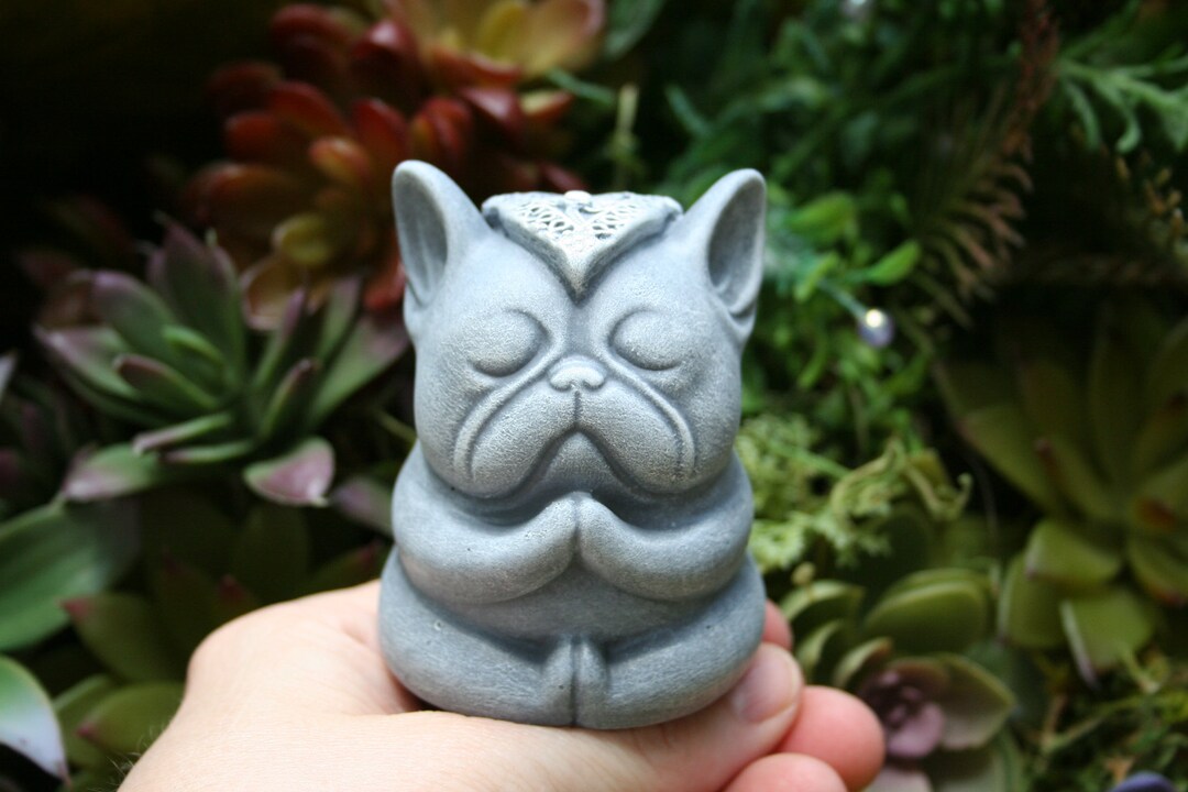 Buddha Dog Statue Zen Frenchie Mini Meditating French Bulldog Statue