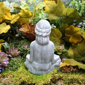 Moon Goddess Statue Lunar Goddess Offering Sculpture Moon Gazing Concrete Garden Art image 5