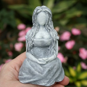 Earth Goddess Statue Gaia Statue 4 Tall Unique Mother Earth Altar Figurine image 5