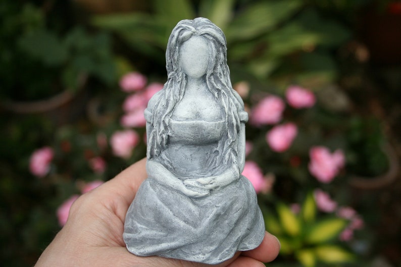 Earth Goddess Statue Gaia Statue 4 Tall Unique Mother Earth Altar Figurine image 5