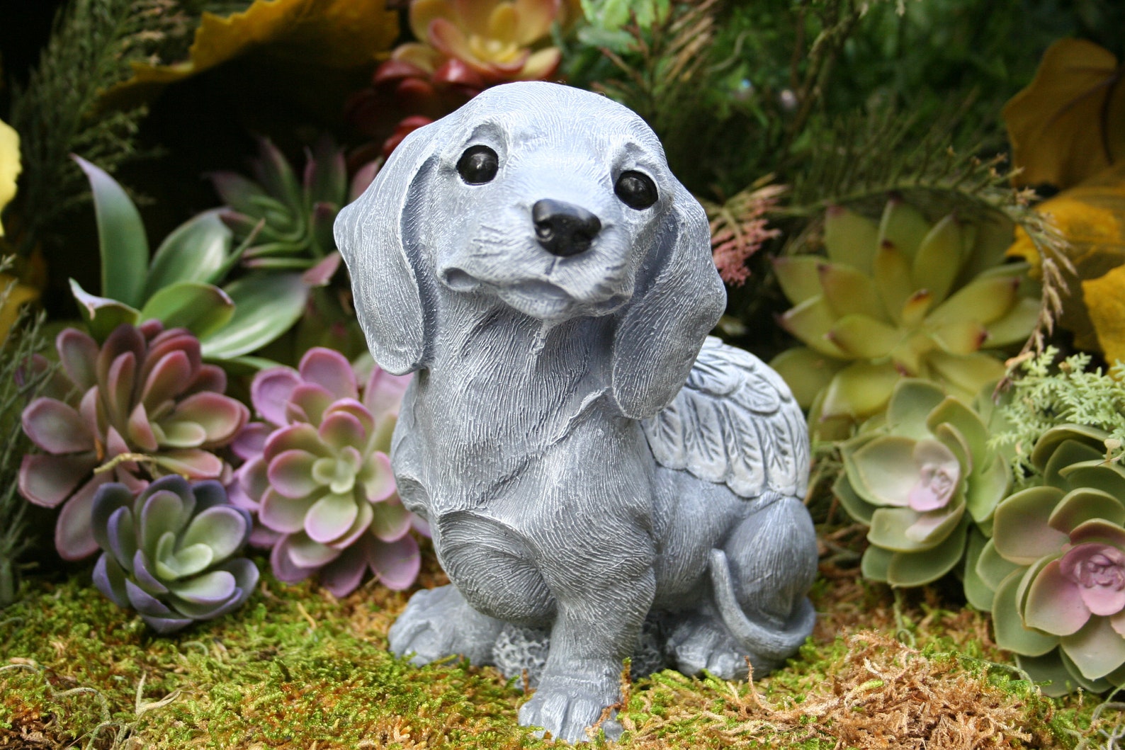 Dachshund Angel Dog Statue Short Hair Dachshund Statue Made Etsy