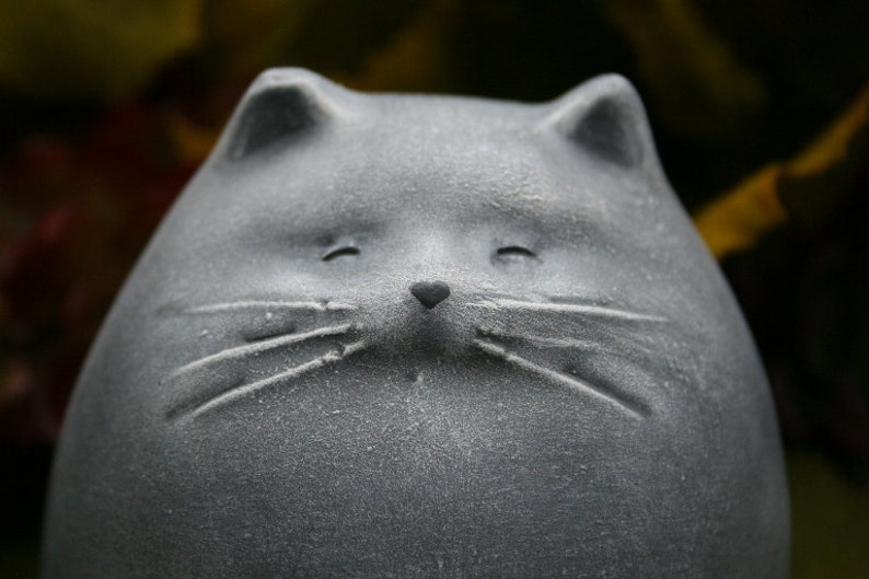 Fat Cat Statue Abstract Concrete Kitty Zen Cat Outdoor Etsy