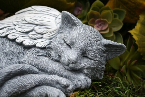 Cat Angel Statue Sleeping Cat With Long Hair Maine Coon - Etsy Cat Angel Statue Sleeping Cat With Long Hair Maine Coon - Etsy