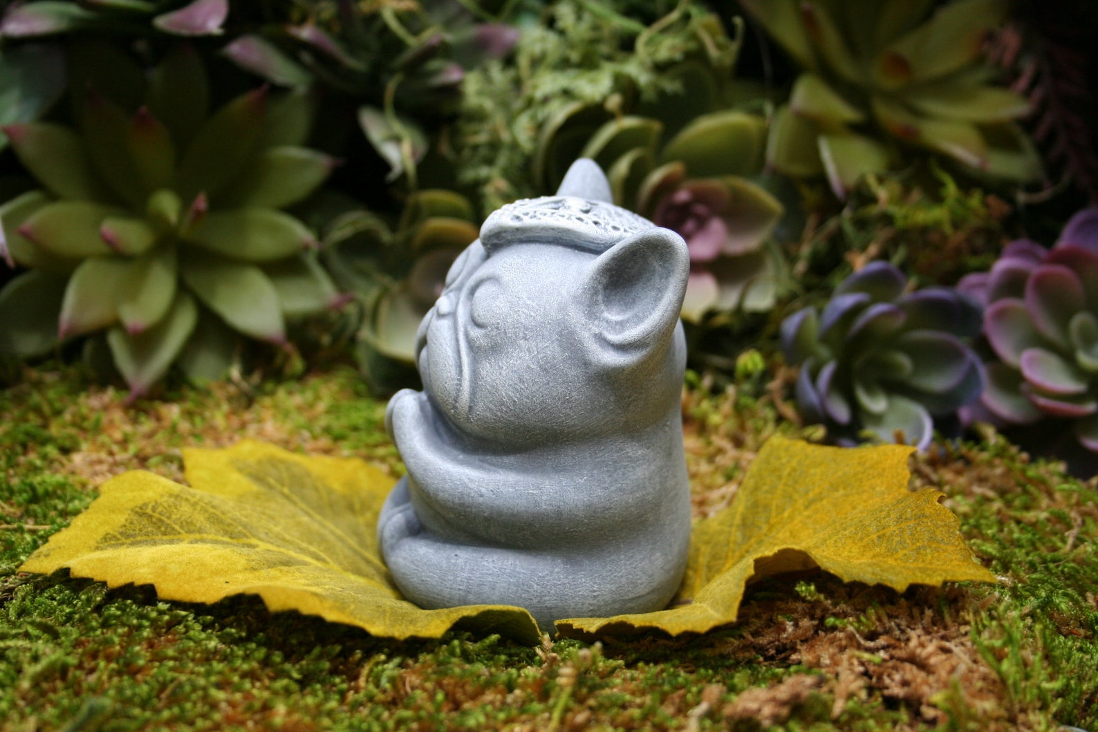 Buddha Dog Statue Zen Frenchie Mini Meditating French Etsy