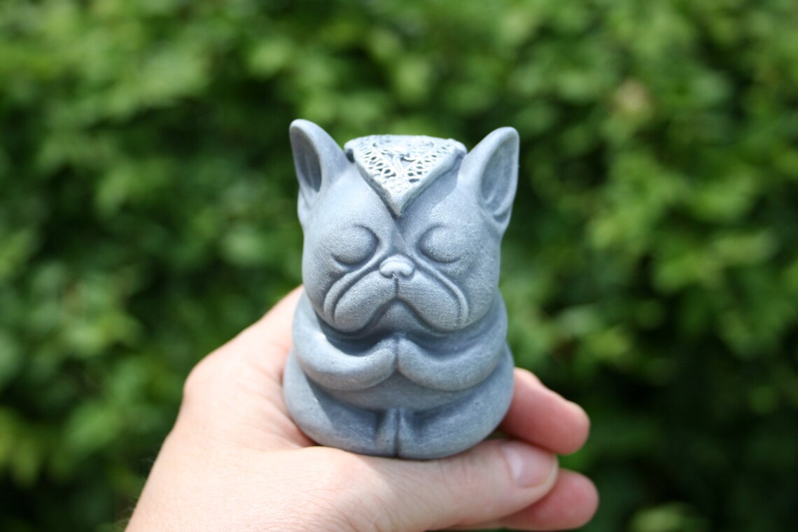 Buddha Dog Statue Zen Frenchie Mini Meditating French - Etsy