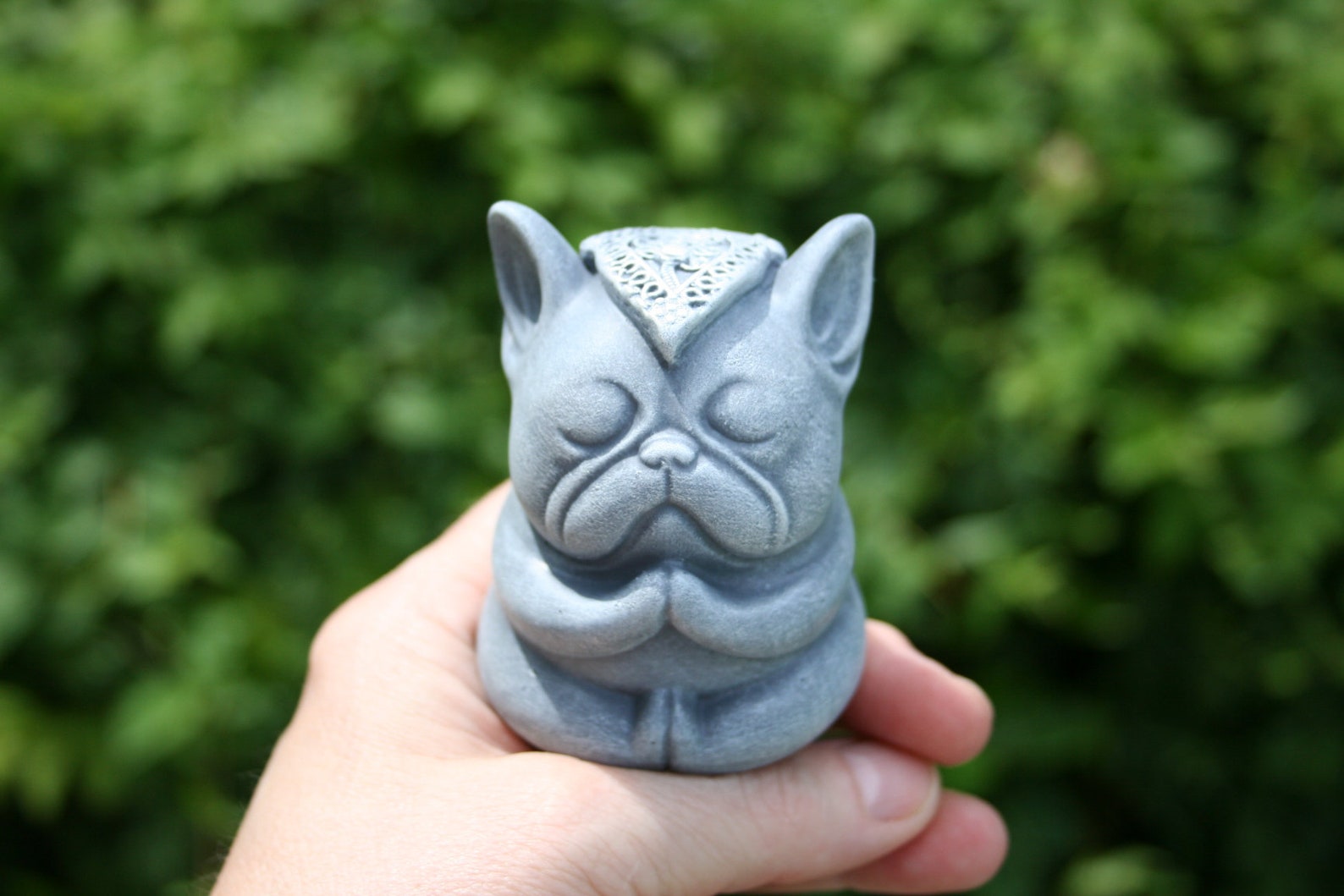 Buddha Dog Statue Zen Frenchie Mini Meditating French Etsy