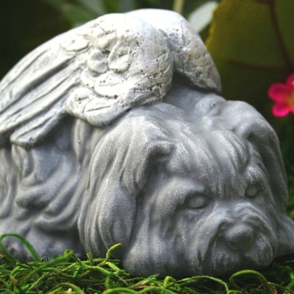 Dog Angel Statues - Dog Memorials - Shih Tsu, Lhasa Apso, Havanese, Maltese, Terrier