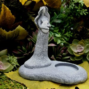 Moon Goddess Statue, Lunar Goddess Tea Light Holder, Goddess Holding Crescent Moon Concrete Statue image 6