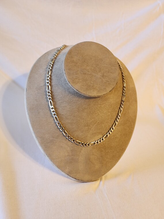 Solid Sterling Silver Figaro Necklace - image 1