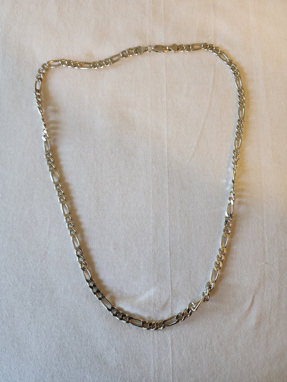 Solid Sterling Silver Figaro Necklace - image 3