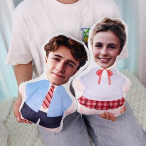 Aangepaste gezichtspop, gevulde pop gezichtskussen vriendje, kussen cartoon foto, gepersonaliseerd 3D-vormig kussen, cadeaus voor vriend