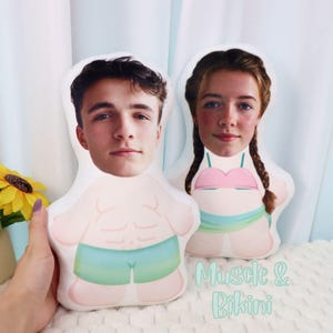 Personalisiertes Foto DIY Humanoid Kissen - Gesicht Foto Kissen - Cartoon Bild Puppe - Geburtstagsgeschenk für Paare - Freund Geschenk