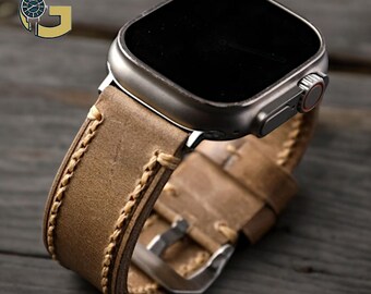 Correa Apple Watch de cuero de primera calidad hecha a mano - elegante y cómoda - perfecta para los amantes del Apple Watch - accesorio de moda y de calidad