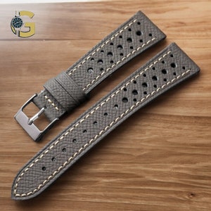 Handmade rally racing leather watch strap | Unique design and spectacular patterns | Perfect watch strap for a fashionable look