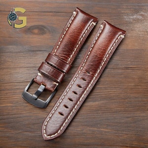Shinki Hikaku Shell Cordovan Premium Leather Strap - High quality handmade watch strap, perfect gift for watch lovers
