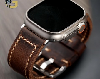 Handmade Premium Leather Apple Watch Strap - Elegant, Comfortable & Fashionable - Perfect for Apple Watch Enthusiasts - Quality Accessory