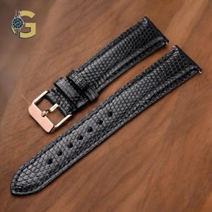 Handmade black leather watch strap Premium quality, elegant and durable Perfect fit for watches | Stylish and fashionable
