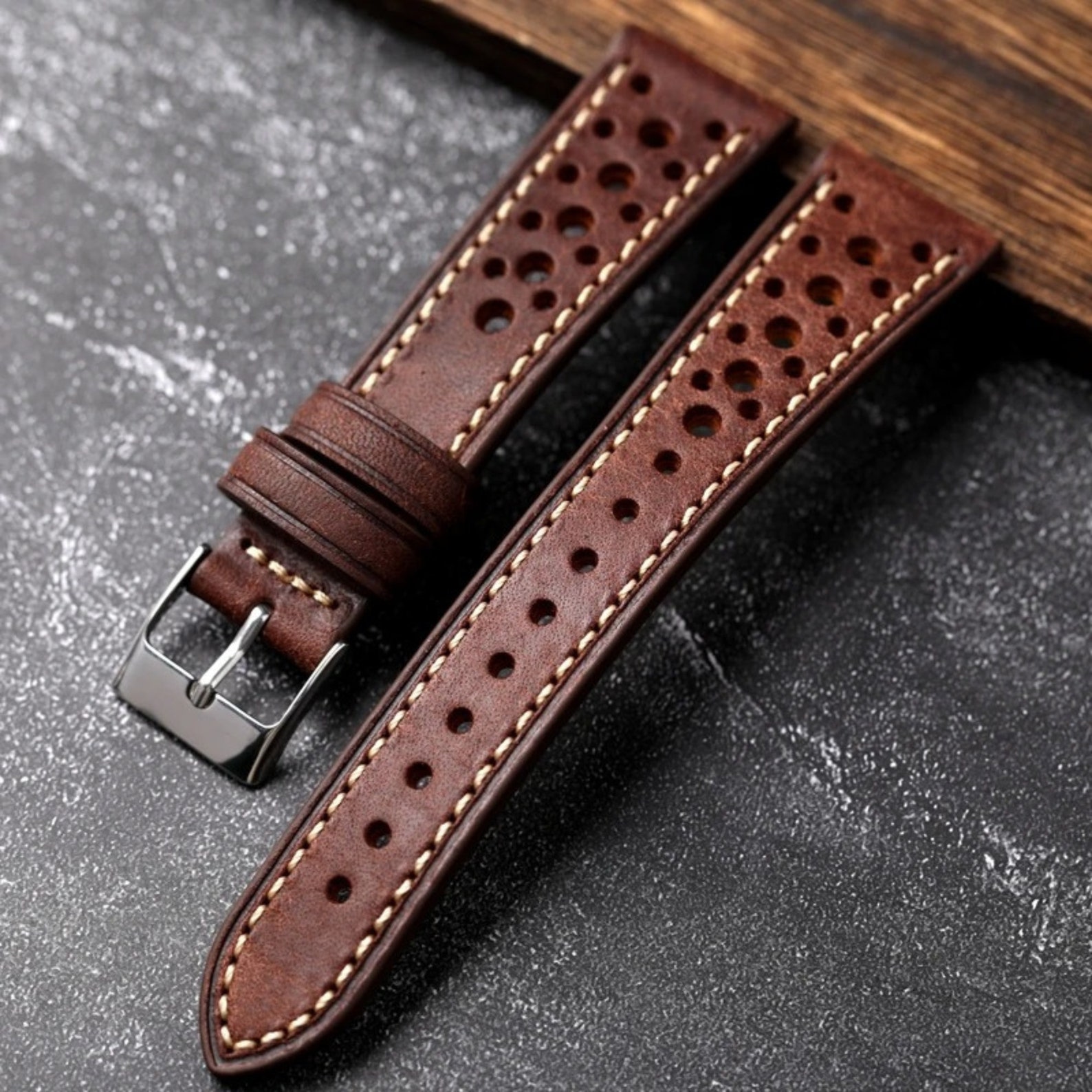 Chronograph Rally Strap Handmade Rally Racing Leather Watch Strap | Beautiful Strap, Sizes 18 ...