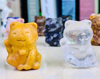 瑪瑙の招き猫 - 高級（1.6ポンド） - Etsy 日本