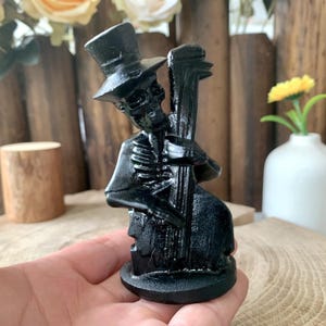 100 mm natuurlijk handgemaakt obsidiaan schedelsnijwerk, kristal skelet man sculptuur, kwarts schedel beeldje decor, helende kristallen woondecoratie.