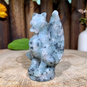 3.2&quot; Natural Kiwi Jasper Evil dragon Carving, Gemstone Dragon Figurine Decor, Healing Crystal Home Decor, Crystal Gifts For Friends.