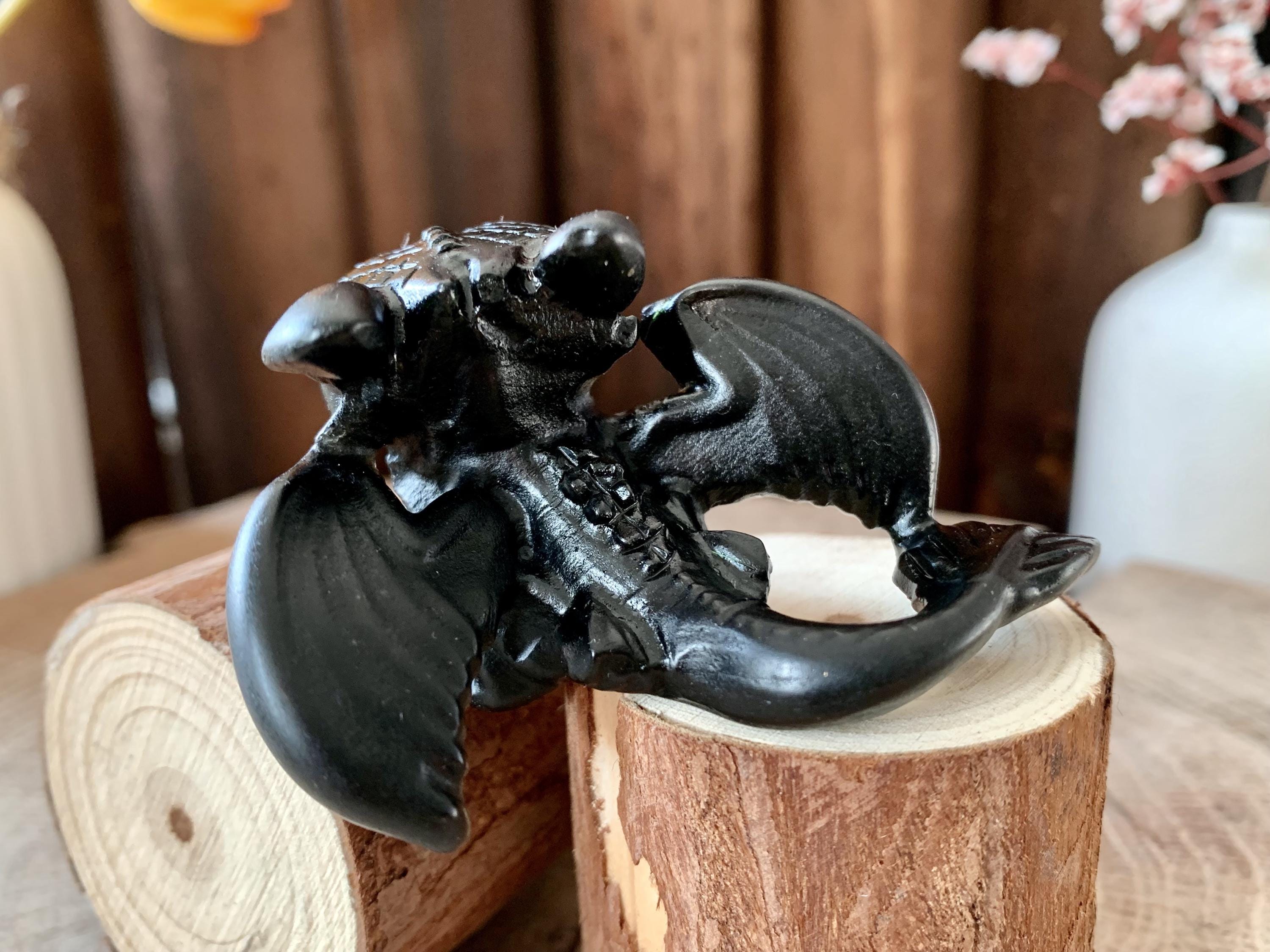 Realistic Toothless Hand Amazing! Hand Carved Obsidian Toothless Statue, Black Crystal Dragon ...