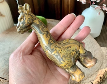 150MM Large Hand Carved Crystal Giraffe Carving, Gemstone Sculpture Home Decor, Healing Crystals Animal Figurines Gifts.