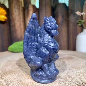 3.2&quot; Natural Blue Aventurine Evil dragon Carving, Gemstone Dragon Figurine Decor, Healing Crystal Home Decor, Crystal Gifts For Friends.