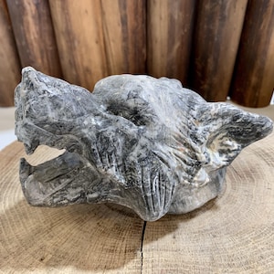 Cabeza de lobo de cristal de 12 cm, estatua de piedra natural de Picasso tallada a mano, figura de animal de cristal, decoración curativa para el hogar. SA21