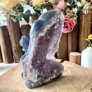 Rare!! Large Amethyst Geode Agate Lizard Carving Ornaments, Purple Druzy Crystal Figurine, Healing Crystal Home Decor, Crystal Gift For Mum.