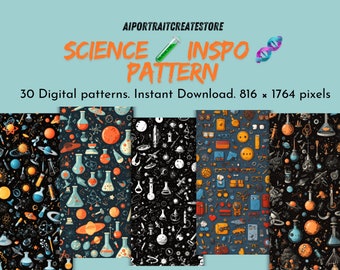 30 Wissenschaft Liebhaber inspiriert Lab druckbare Papier Sofortiger digitaler Download Astronomie Scrapbook Junk Journal Papier JPG