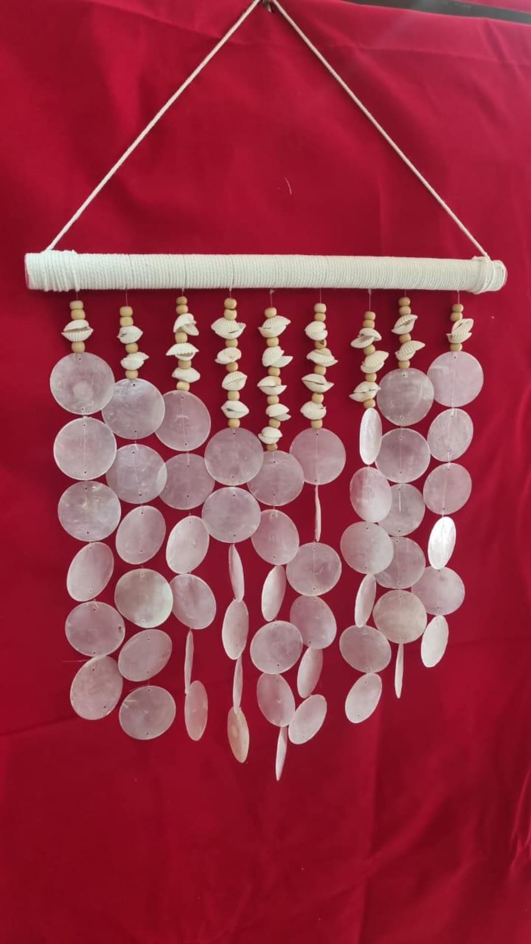 Capiz Shell Wall Hanging, Coastal Boho Decor (40cm) - Etsy